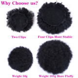 10inch High Puff Afro Curly Wig Ponytail Drawstring