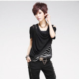 Fashion Hollow Off Shoulder V Neck T-Shirts