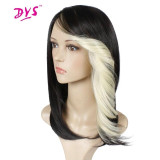 Women Natural Ombre Black To Red  Heat Resistant Wigs