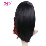 Women Natural Ombre Black To Red  Heat Resistant Wigs