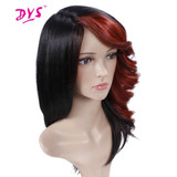 Women Natural Ombre Black To Red  Heat Resistant Wigs