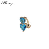 Steel Crystal Belly Button Rings