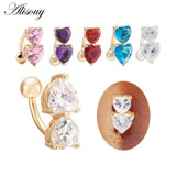 Steel Crystal Belly Button Rings