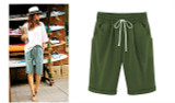 Women Candy Color Elastic Waist Shorts