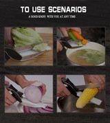 Stainless Steel Smart Scissors 2 in 1 Cutting Board Kitchen Chopper