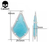 Alex Semi-precious Stone Silver in Blue Quartz Modern Plugs