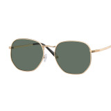 Men Black Square Hexagonal Sunglasses