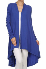 Bamboo Solid Color Open Front Cardigan