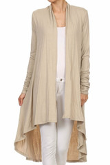 Bamboo Solid Color Open Front Cardigan