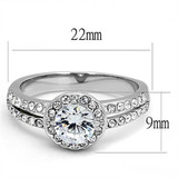 Women Stainless Steel Cubic Zirconia Rings TK3021