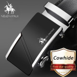 Male Genuine Leather Strap Belts For Men  Buckle black