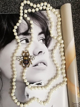 Luxury Elastic Pearl Bee  Bracelet Bangle