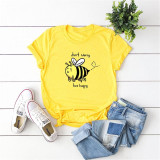Bee Happy Print T Shirt for Women