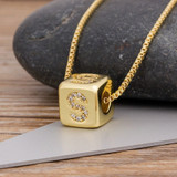 Dice Initial Pendant Necklace