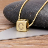 Dice Initial Pendant Necklace