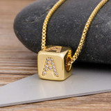 Dice Initial Pendant Necklace