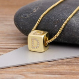 Dice Initial Pendant Necklace