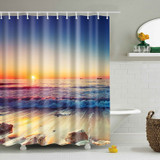 Waterproof Shower Curtain Digital Printing Bathroom Decoration Shocking Landscape Shower Curtains High-quality