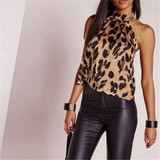 Sexy Bare Shoulder Leopard Blouse