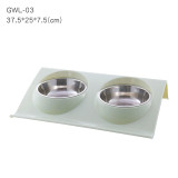 Stainless Steel Cat Double Bowls