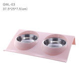 Stainless Steel Cat Double Bowls