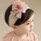 Baby Headband Flower Girls Pink Ribbon Hair Bands
