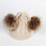 Baby Hat Pompon Winter Scarf Children Hat Knitted Cute Cap