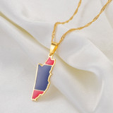 Belize Map Flag Pendant Necklaces Belize Map Flag Pendant Necklaces