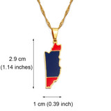 Belize Map Flag Pendant Necklaces