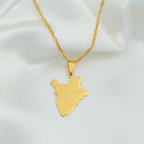 Burundi Map Pendant Necklace Burundi Map Pendant Necklace