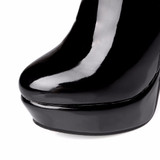 KEBEIORITY Plus Size 34-48 Women Boots Patent Leather Over the Knee Boots