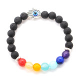 7 Chakra Bracelets Natural Stone Black Lava Beads Bracelet