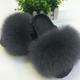 Women's Furry Cute Plush Fox Hair Fluffy Fur Winter Warm Slippers