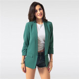 Women Highstreet Shawl Collar Belted Leopard Print Elegant Blazer Autumn Workwear Outerwear