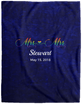 Personalized Mrs. and Mrs. Blanket with Name and Date