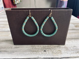 Turquoise and Gold Teardrop Earring