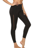 Mesh Detail Leggings In Black