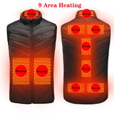 New 9 Places Heated Vest Men Women Usb Heated Jacket Heating Vest Thermal Clothing Hunting Vest Winter Heating Jacket Black S-6XL New 9 Places Heated Vest Men Women Usb Heated Jacket Heating Vest Thermal Clothing Hunting Vest Winter Heating Jacket Black S-6XL