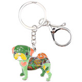 Enamel Boston Terrier Keychain