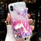 Trendy Glitter Liquid Quicksand cell phone cases for iPhones
