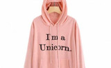 Drawstring Unicorn Graphic Hoodie
