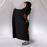 Skulls and Roses Hooded Blanket