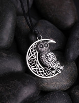 Crescent Moon Owl Pendant