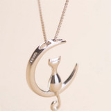 Women's Cat-Moon Pendant Necklace Women's Cat-Moon Pendant Necklace