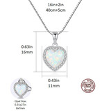 'Avelia' Heart Opal Necklace - 925 Sterling Silver 'Avelia' Heart Opal Necklace - 925 Sterling Silver