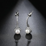 'Oldina' Earrings - 18K White Gold Finish