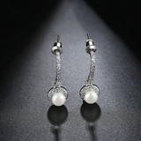 'Oldina' Earrings - 18K White Gold Finish