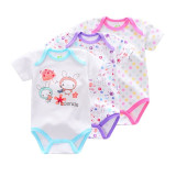 3 Pieces/lot Brand Summer Baby Boys Romper Animal style Short Sleeve cotton infant rompers Jumpsuit cotton Baby Newborn Clothes
