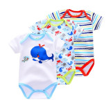 3 Pieces/lot Brand Summer Baby Boys Romper Animal style Short Sleeve cotton infant rompers Jumpsuit cotton Baby Newborn Clothes