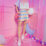 Harajuku Plaid Pleated High Waist Skirt Harajuku Plaid Pleated High Waist Skirt